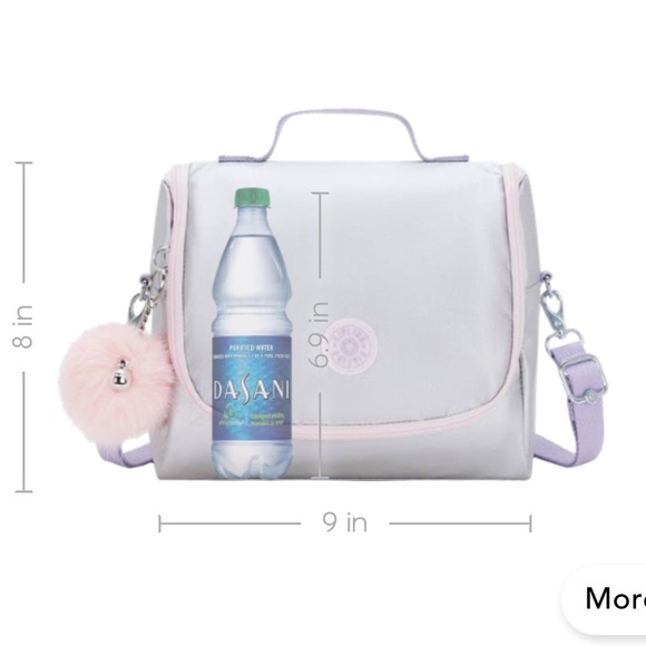 Kipling New Kichirou BTS GM Mion Grey Metallic Lunch Bag - Picture 4 of 12